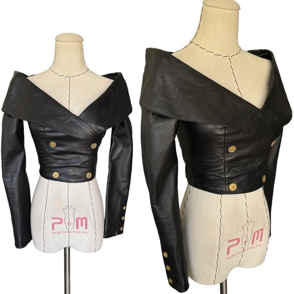 Rare 80s Vintage North Beach Leather Michael Hoban Cropped Top Jacket XS - Picture 1 of 15